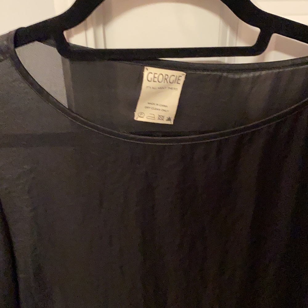 Sheer Georgie black shirt dress - Picture 2 of 3